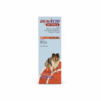 Bravecto 1M Triple para Perros (5 a 10 kg) – Tableta Masticable