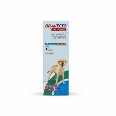 Bravecto 1M Triple para Perros (20 a 40 kg) – Tableta Masticable