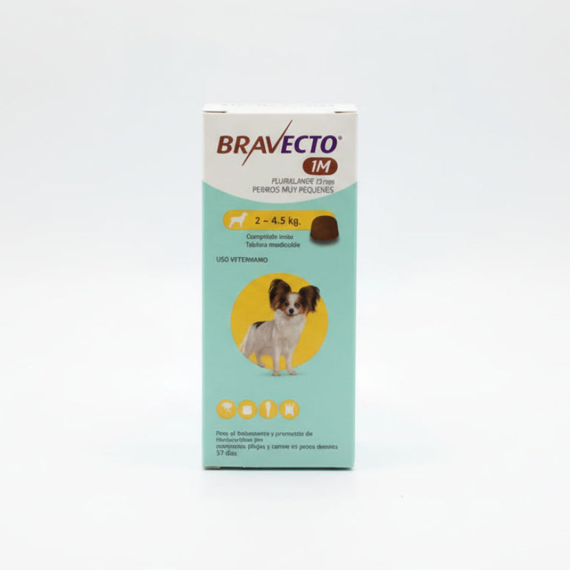 Bravecto 1M Perros Muy Pequeños (2 a 4.5 kg) – Tableta Masticable
