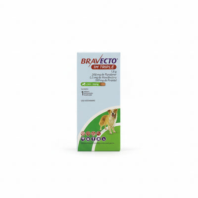 Bravecto 1M Triple para Perros (10 a 20 kg) – Tableta Masticable