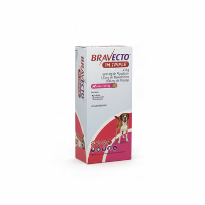 Bravecto 1M Triple para Perros (40 a 60 kg) – Tableta Masticable