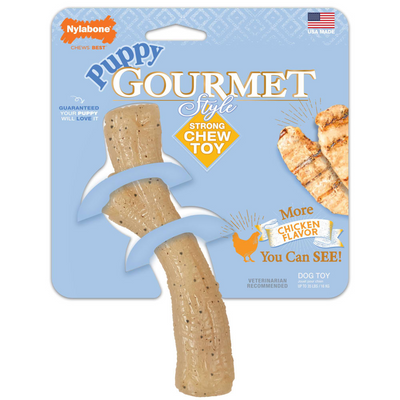 JUGUETE NYLABONE RAMA PUPPY GOURMET STYLE, POLLO