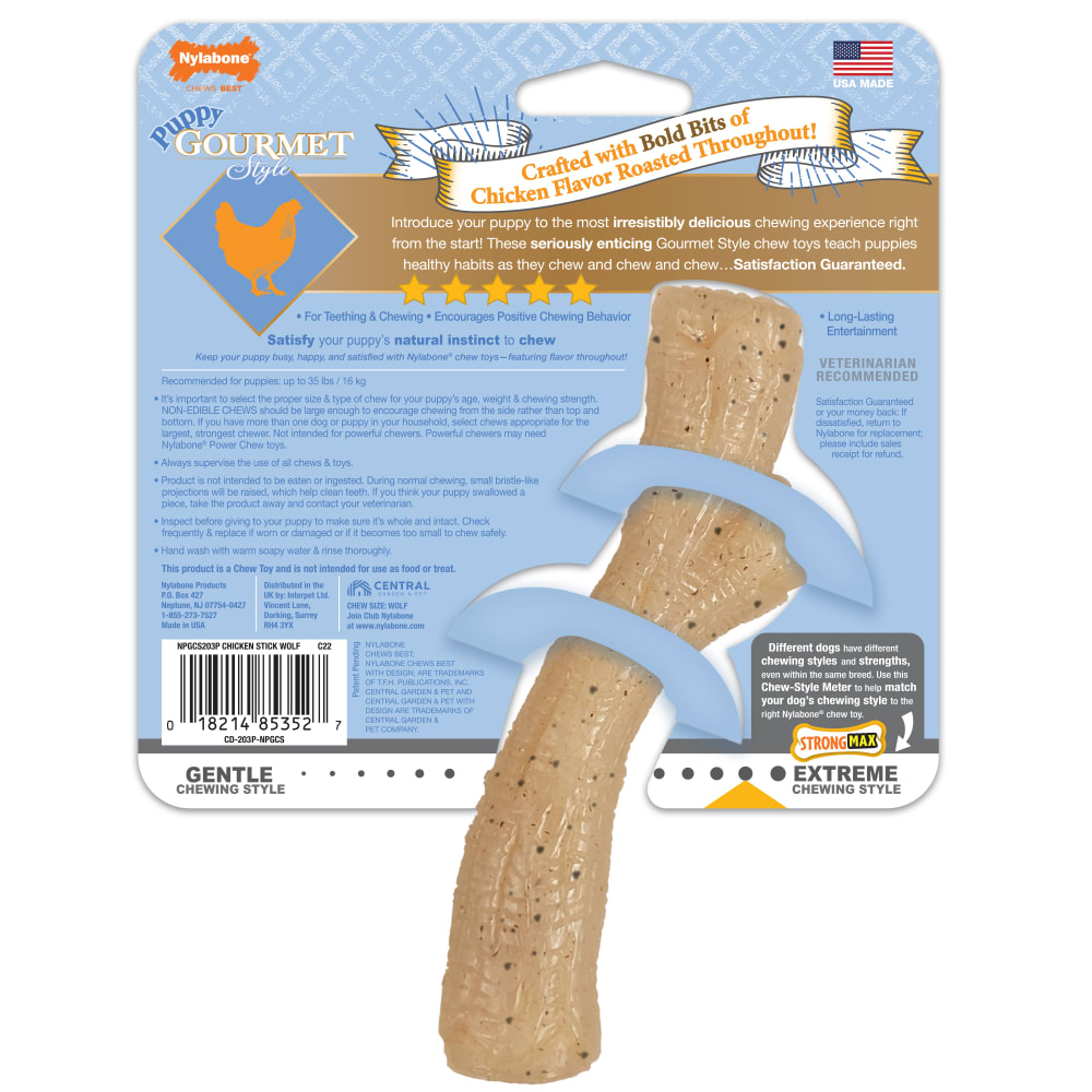 JUGUETE NYLABONE RAMA PUPPY GOURMET STYLE, POLLO